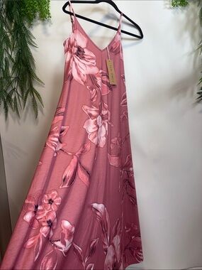 Flowing Pink Floral Maxi Dress by Zuri & Co.